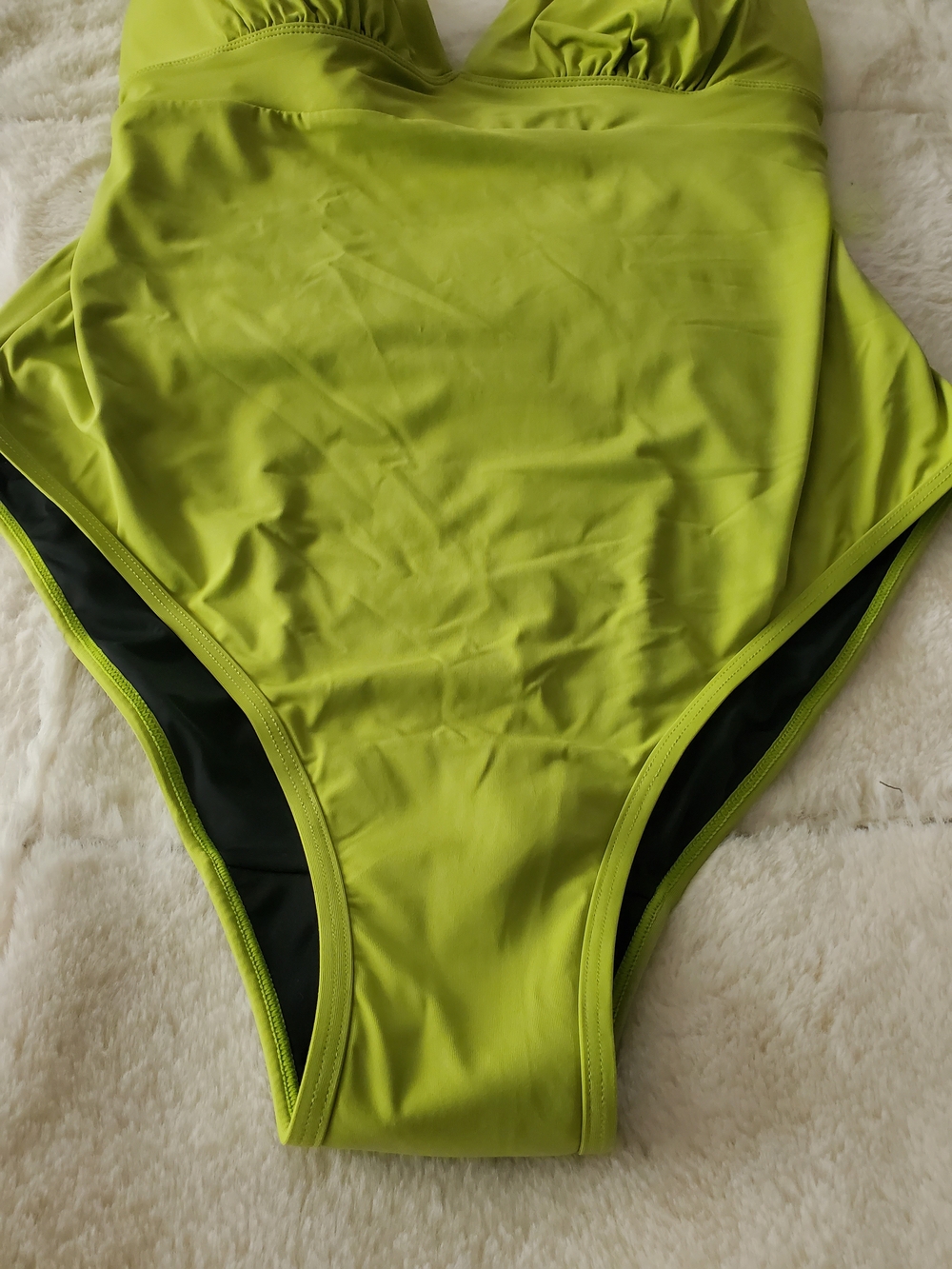 knix V-Neck Leakproof Chartreuse One-Piece Swimsuit XL - Picture 5 of 10